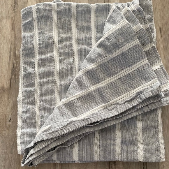 Threshold Blue-Gray and White Textured Woven Shower Curtain - Picture 1 of 6